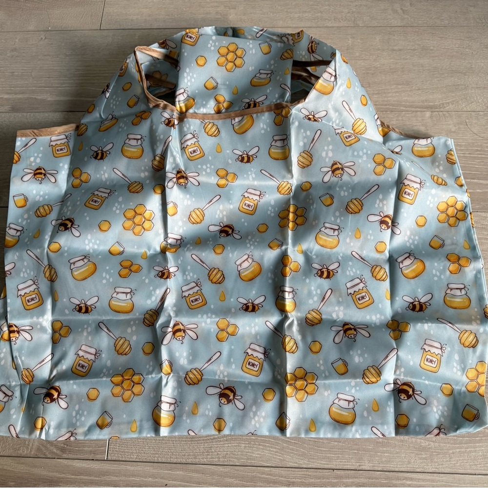 NEW Honey Bee Patterned Reusable Foldable Shopping Bag 15x22inches